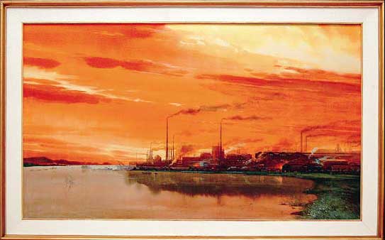 0-조선화 《강선의 저녁노을》