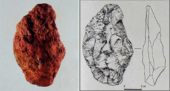 0-반달형석기와 실측도