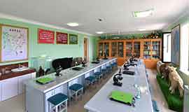 biology lab of Pyongyang Orphans’ Secondary School