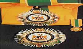 나미비아공화국 대통령이 위대한 령도자 김정일동지께 수여해드린 웰위치아 미라빌리스훈장 제1급